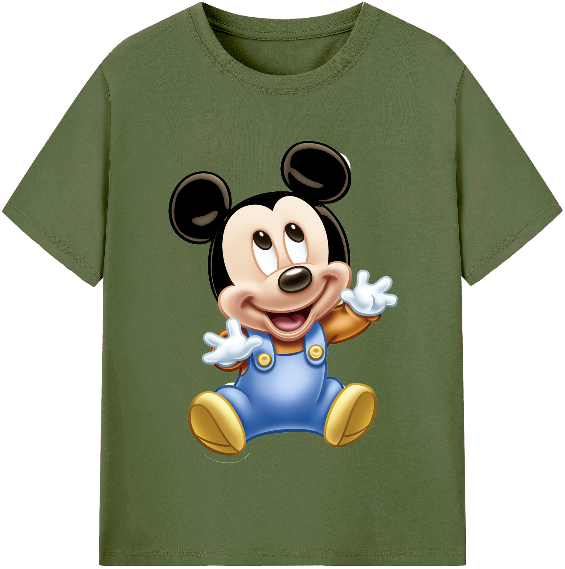 （画像用） ミッキーマウス Mickey Mouse 綿100％半袖Tシャツ（フロントプリント）